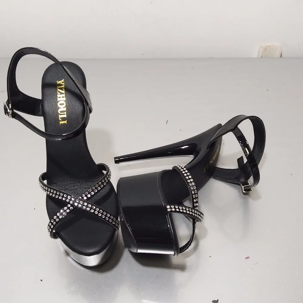 Women's High Heel Sandals - 15cm Thin Heels - 5cm Platform - Ankle Strap - Summer Fashion Pumps for Dancing image 4
