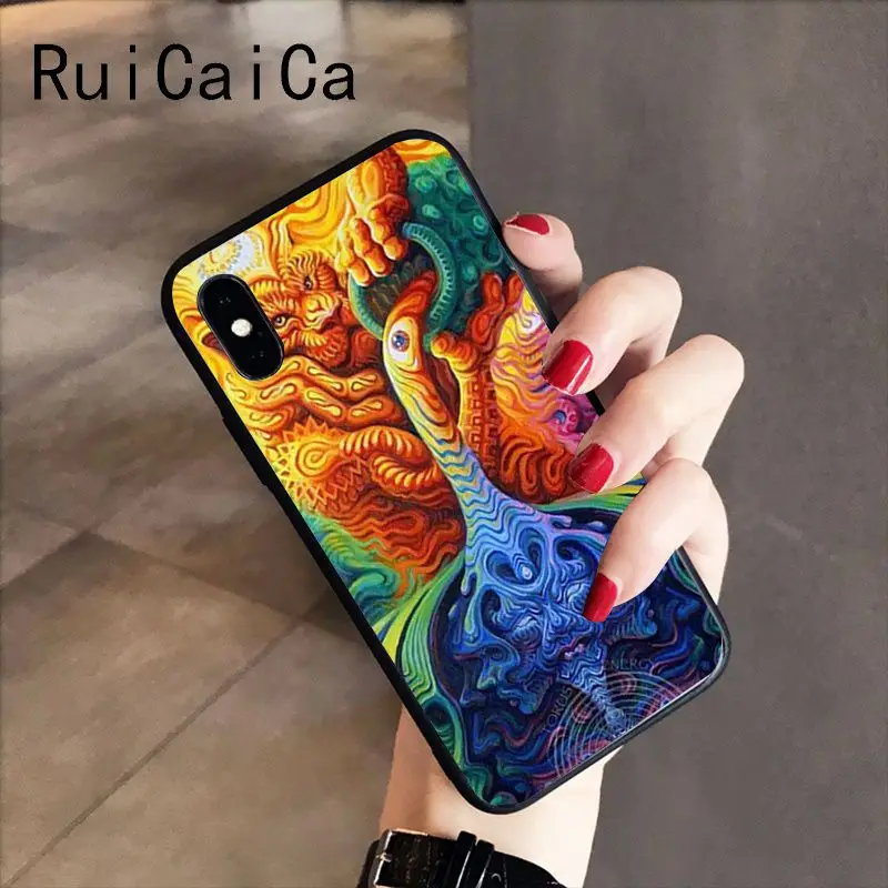 RuiCaiCa красочная психоделическая футболка арт клиент высокое качество чехол для
