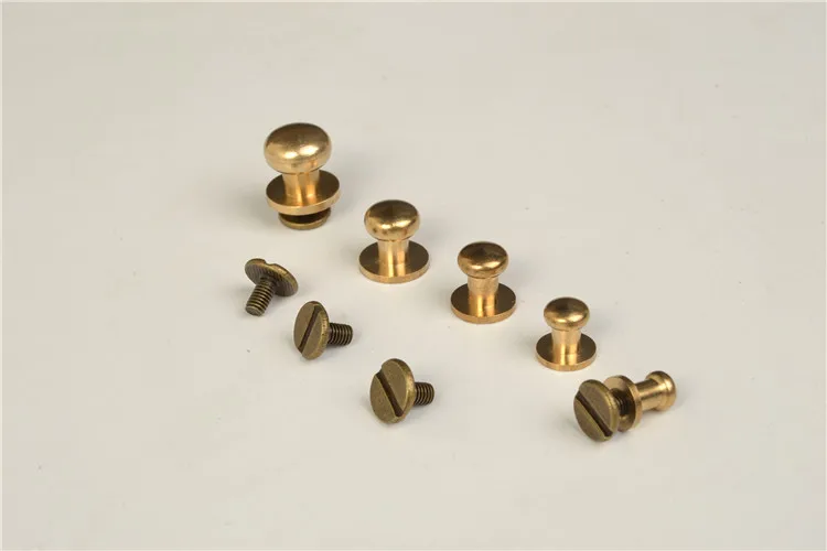 Высококачественные заклепки из твердой латуни и кожи самодельные винты для