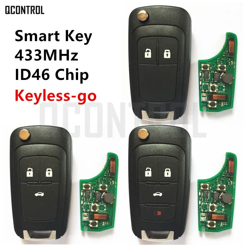 QCONTROL дистанционного Smart Key костюм для Chevrolet 2/3/4 кнопки 433 МГц с ID46 чип HU100 лезвие ключа-go комфорт-доступа