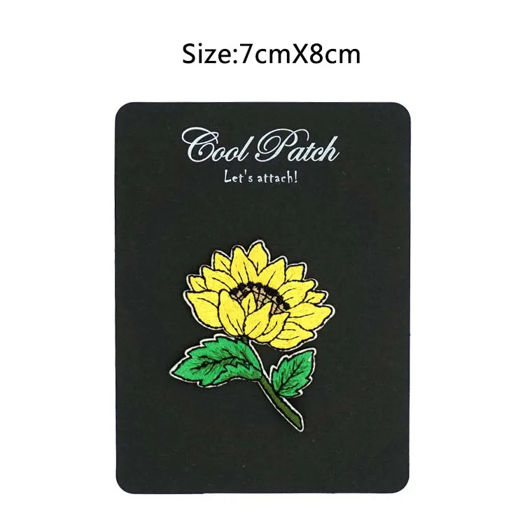 Защита от солнца с цветочным принтом подсолнечника Полный вышитые патчи желтый и