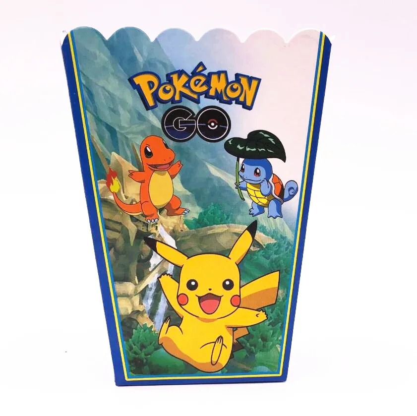 6 шт./лот Pokemon Popcorn Box товары для дня рождения фильмы закуски удобство кино пинетки
