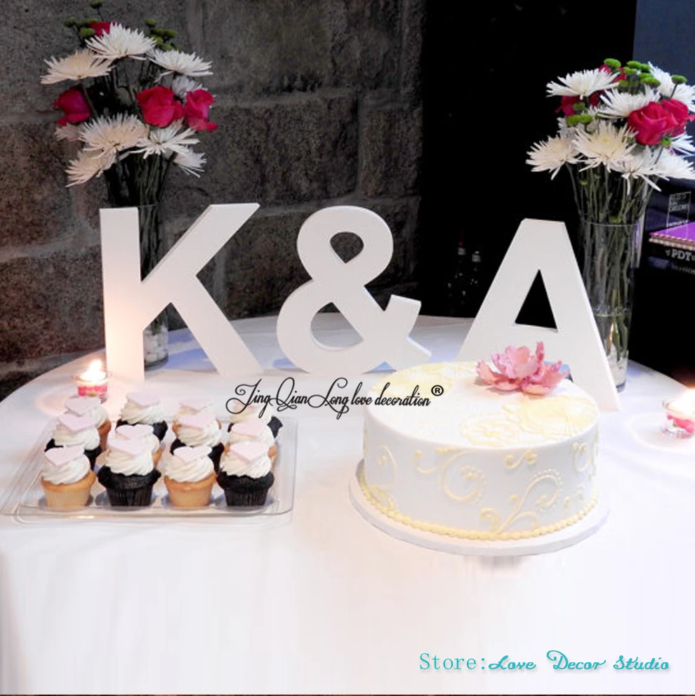 Деревянные буквы отдельно стоящие 3 предмета начальный набор для свадебного