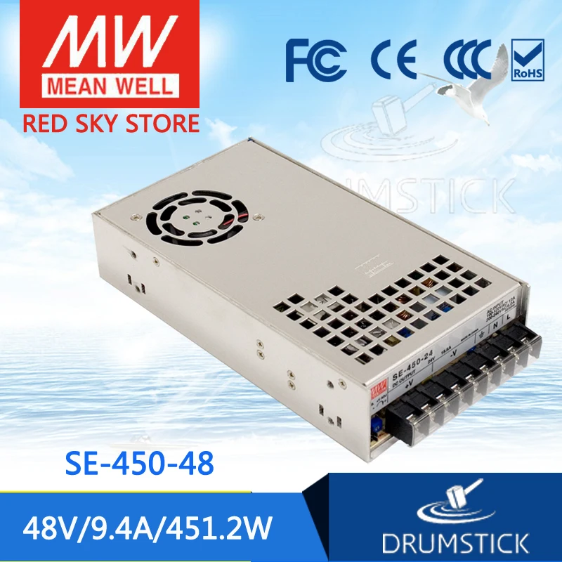 

(Only 11.11)MEAN WELL SE-450-48 (2Pcs) 48V 9.4A meanwell SE-450 48V 451.2W Single Output Power Supply