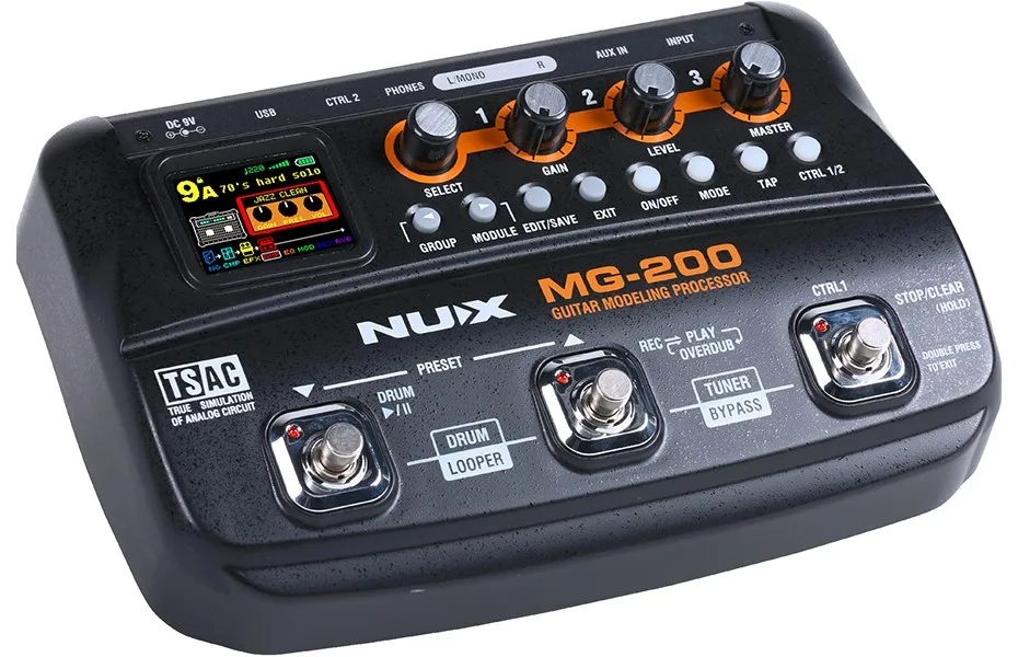 NUX MG-200 Гитарный процессор моделирования гитарный мульти-процессор эффектов с 55 эффектными моделями EU Plug