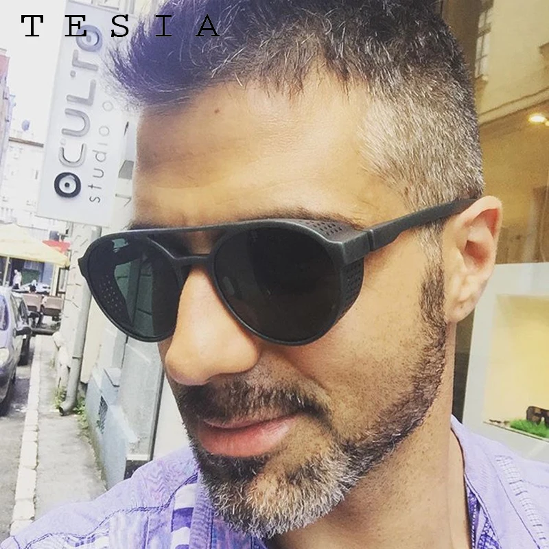 Солнцезащитные очки Tesia в стиле стимпанк для мужчин и женщин винтажные