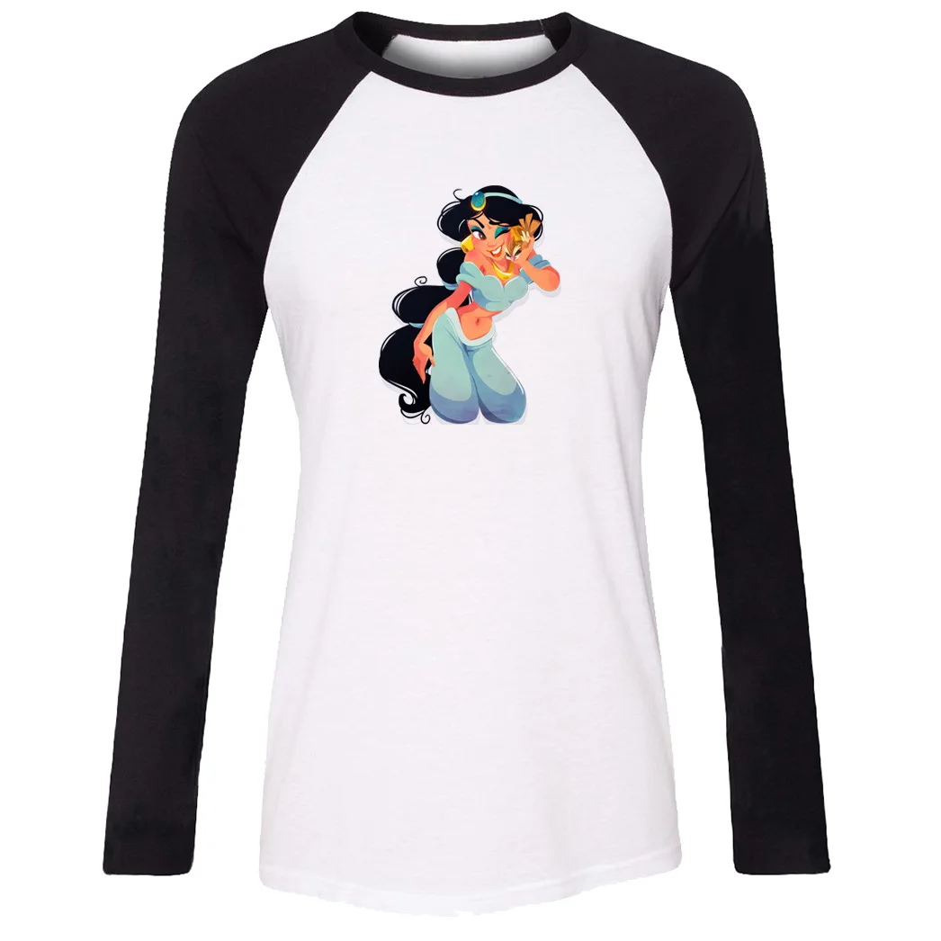 Мультяшный Аладдин и волшебная лампа Принцесса Жасмин панк тату курить белый