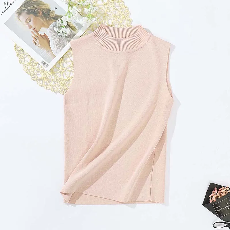 Baharcelin High Quality Women Girl Summer Sleeveless Pullover Knitted sweater Cute Sweet Ruffles Knitwear Outwear Top | Женская одежда