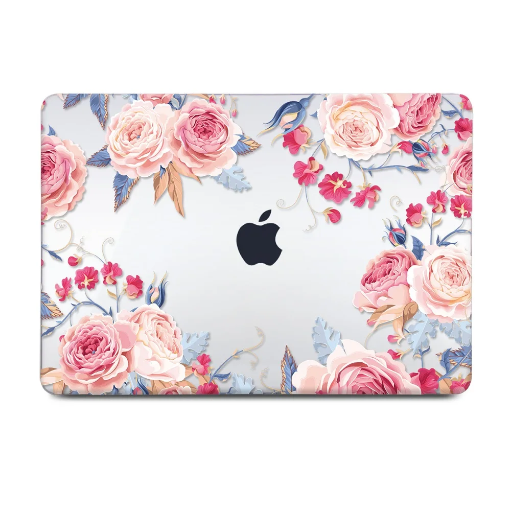 Жесткий Чехол для ноутбука с цветочным принтом для Macbook Pro retina 11 12 13 15 Air Pro 15 16 A2141 A1932 A1989 чехол с кристаллами