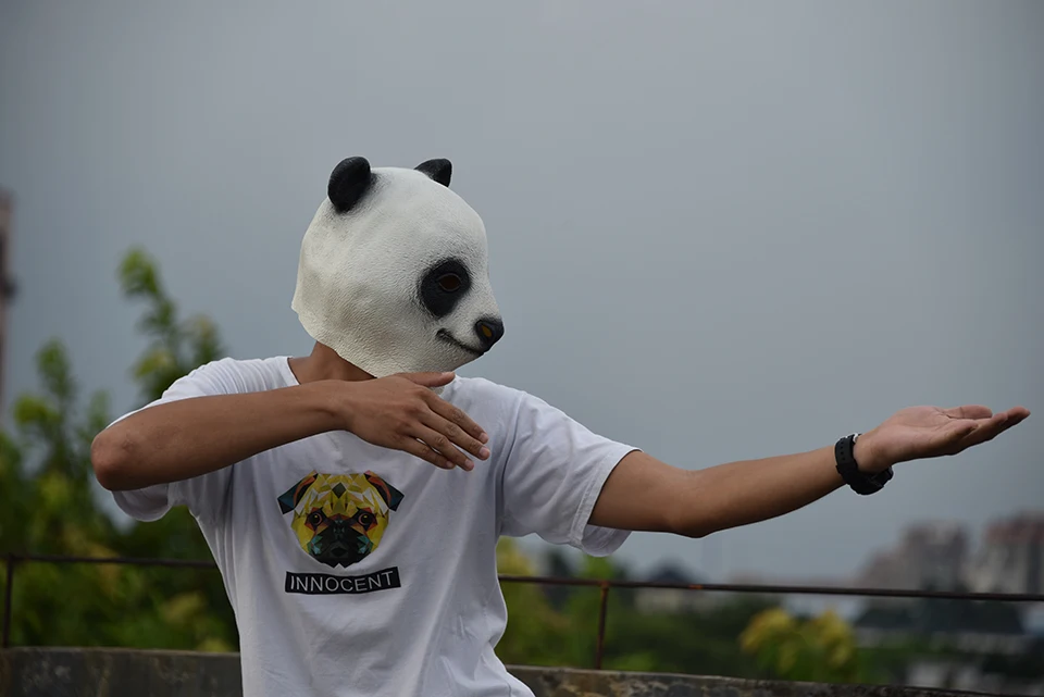 Хэллоуин панда Латексная Маска Новинка Костюм для вечеринки маскарадные маски