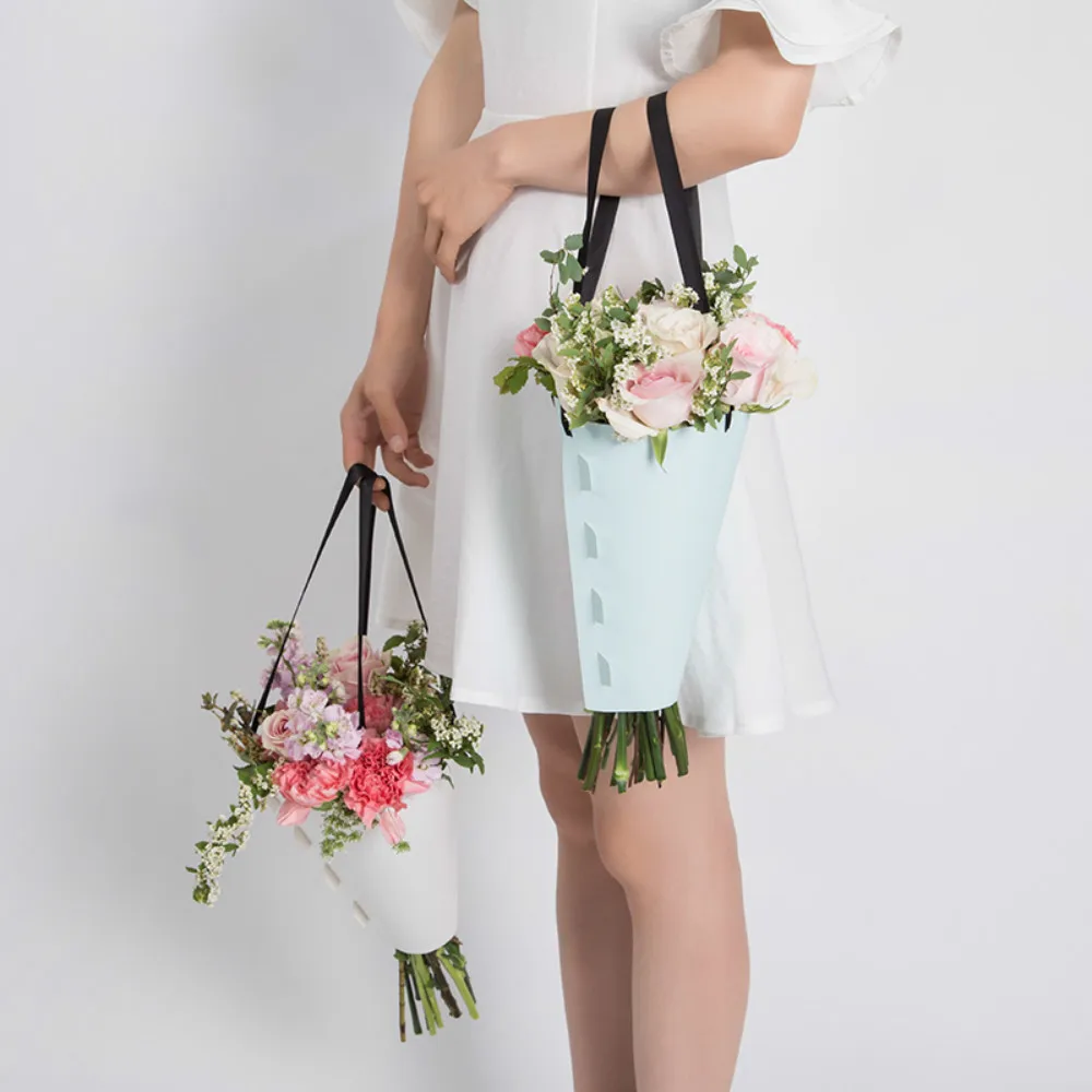 10pc Korean Wrapping Paper for Portable Bouquet Florist Decoration - Readily Carry Cone Gift Flower Minimalist Packing, Originality DIY image 2