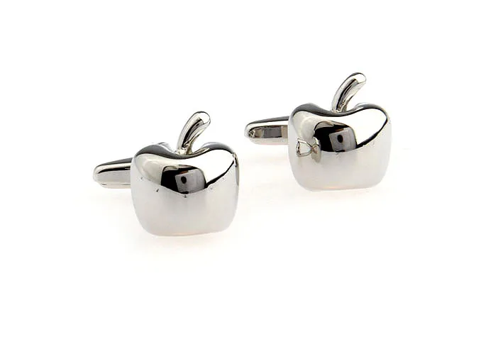 Lepton Copper Silver color simple Design cuff links custom 1 pair apple style man cufflink for gift Promotion Free Shipping | Украшения и