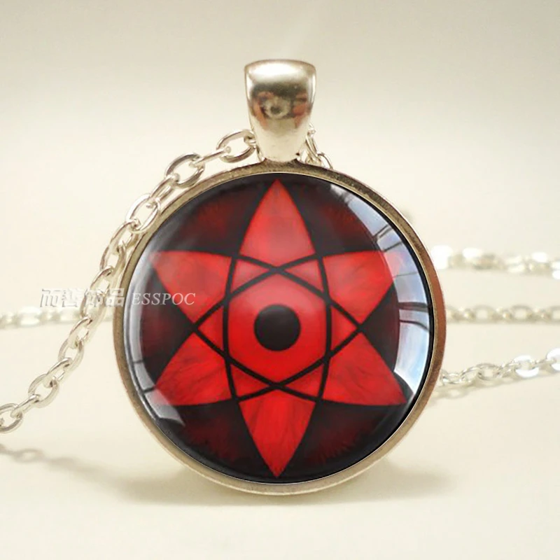 

Fashion Jewelry Necklace Rinnegan Eyes Naruto Sharingan Eye Black Leather Pendant Uchiha Uzumaki Clan Logo Anime Cosplay Gift
