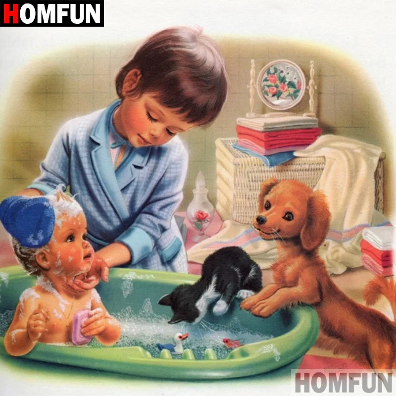 

HOMFUN 5D DIY Diamond Painting Full Square/Round Drill "Cartoon baby" 3D Embroidery Cross Stitch gift Home Decor A08581