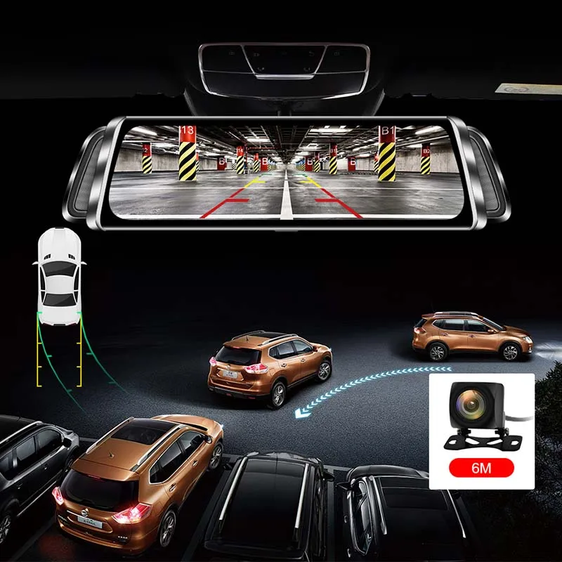 1" СТРИМ медиа Автомобильный видеорегистратор FHD ips сенсорный экран Dash Cam Автомобильное зеркало заднего вида цифровой видеорегистратор двойной объектив Автомобильная камера в зеркале