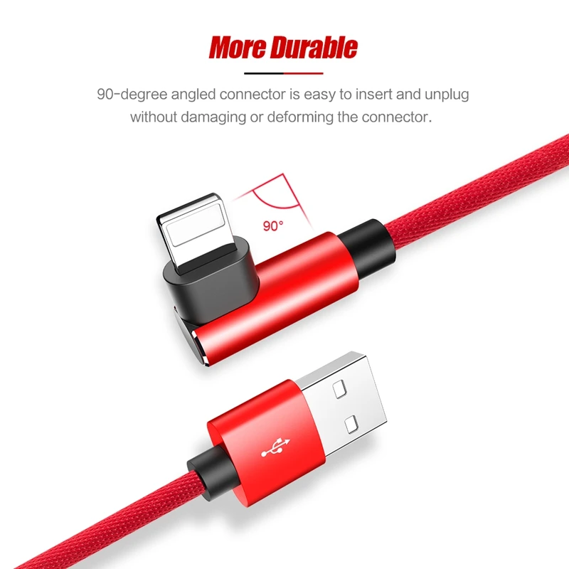 ROCK 90 usb кабель для iPhone X 8 7 6 6s кабели быстрой зарядки iPad USB зарядный L Тип передачи