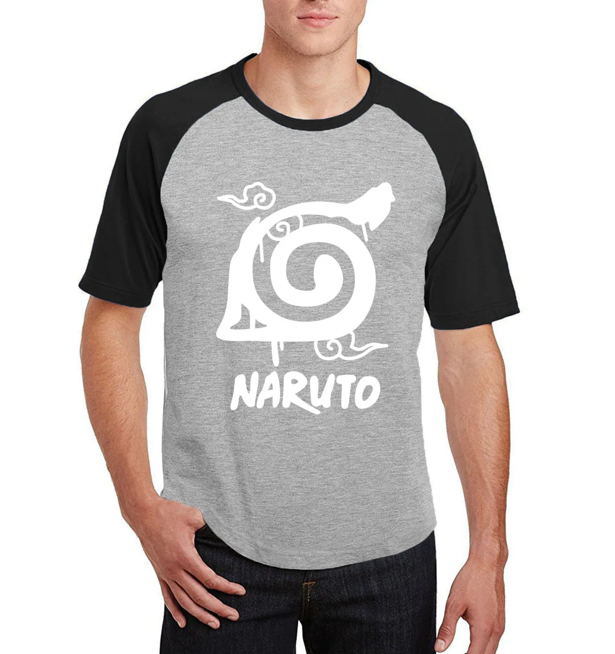 Аниме Uzumaki Naruto футболки с коротким рукавом для мужчин 2020 Лето Забавный konoha принт