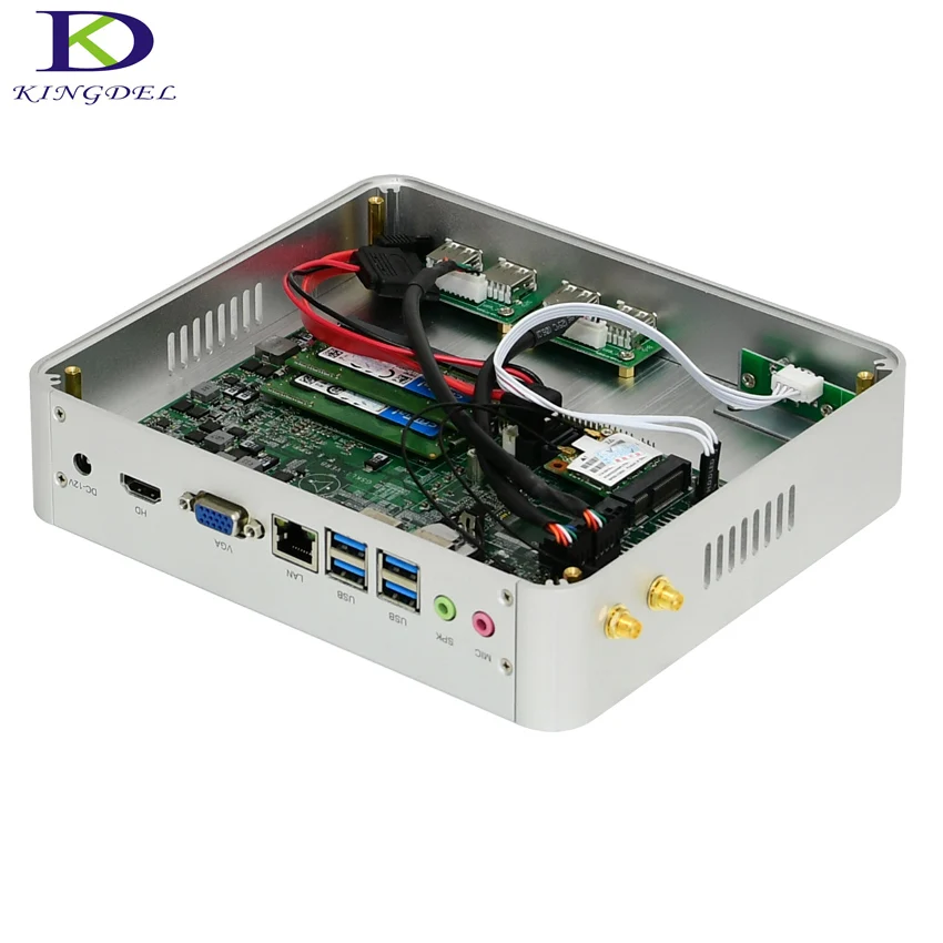 Новейший Barebone Мини ПК без вентилятора Intel Core i5 6360U процессор 4 м кэш Макс 16 г ram DDR4