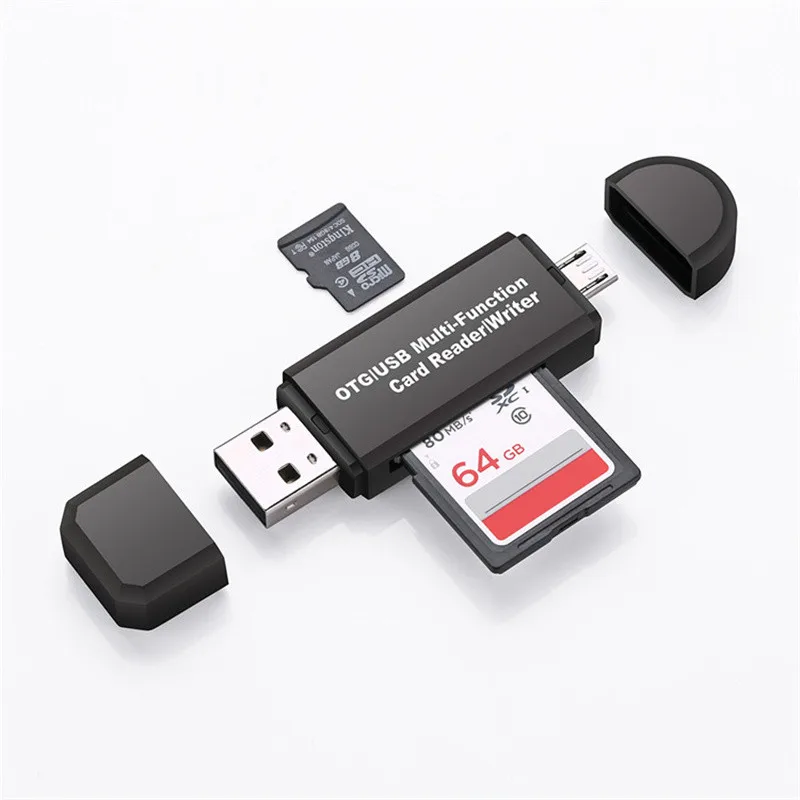 

Whosesale!!! 10pcs 3 In 1 OTG Card Reader, High-speed USB2.0 OTG Micro SD/SDXC TF Card Reader for Android Computer
