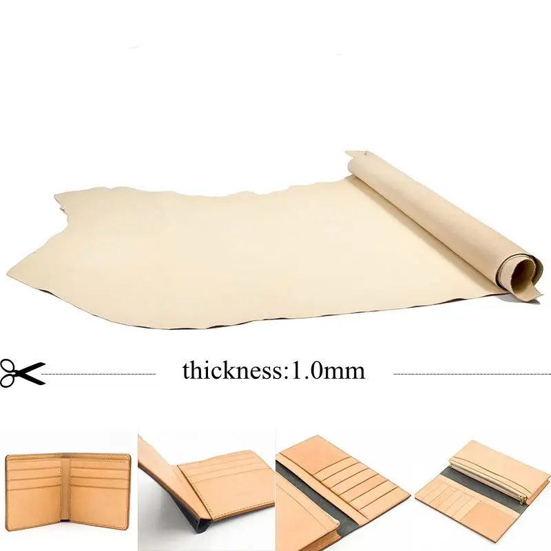 

1.0mm leather good for making bags DIY material color plain easy for dye genuine leather wallet lining