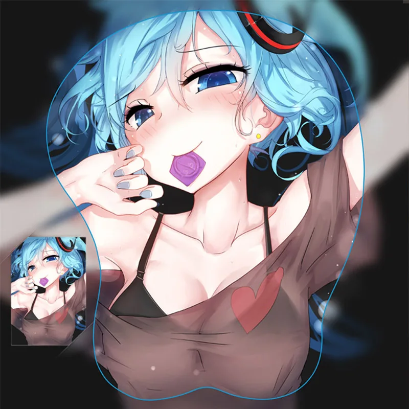 MIKU Большой размер аниме 3D Oppai коврики для мыши с подставкой для запястья Размер 39*32*5 см - Цвет: MIKU