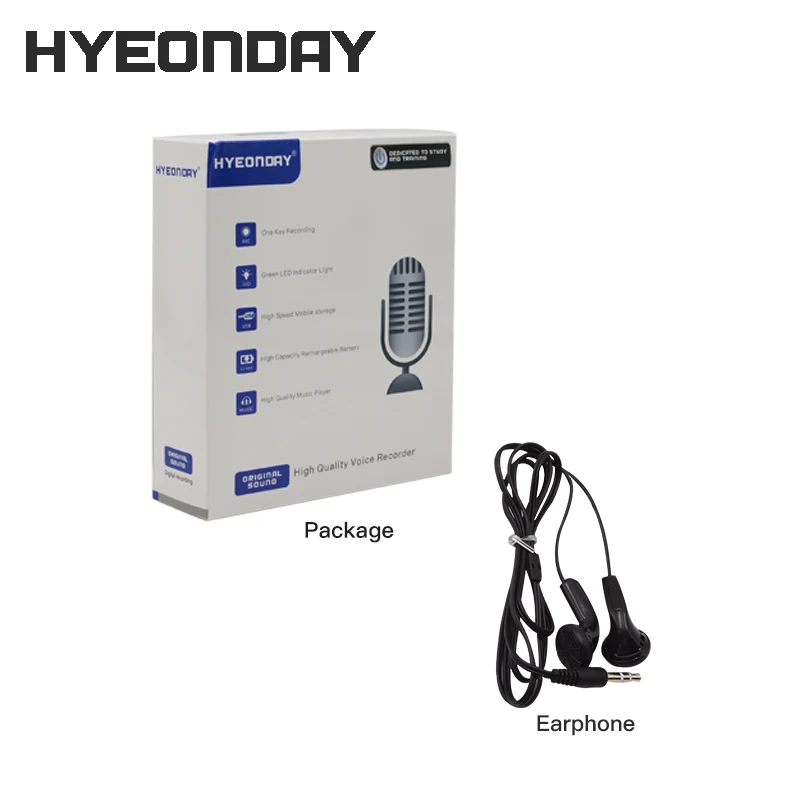Цифровые диктофоны USB Flash Диктофон K30 hyeonday аудио Регистраторы S MP3 плееры Шум