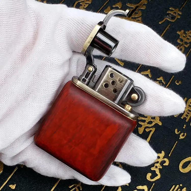 Зажигалка из розового дерева бензиновая для сигарет винтажная G шлифовальные