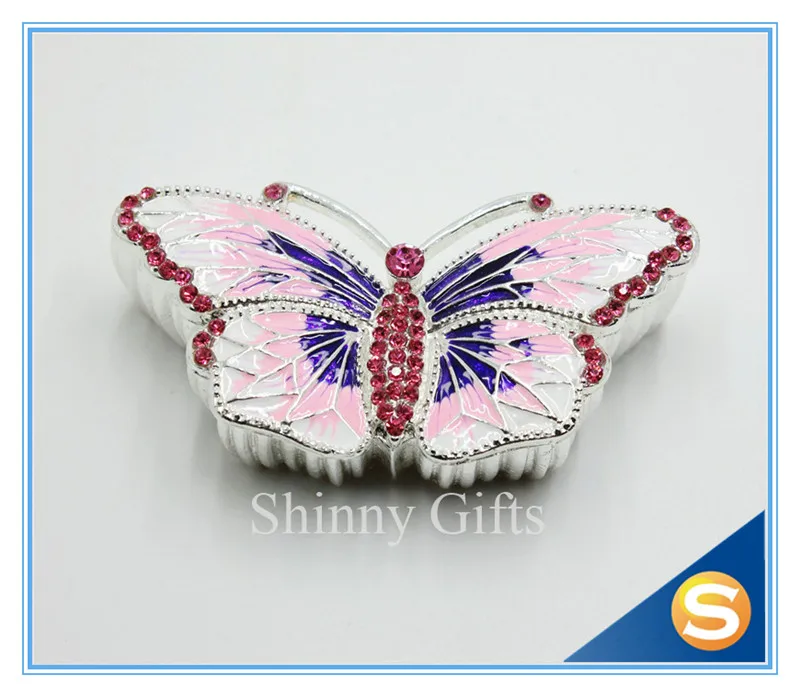 Бесплатная доставка Новый Дизайн бабочка шкатулка Бабочка эмаль ручной работы