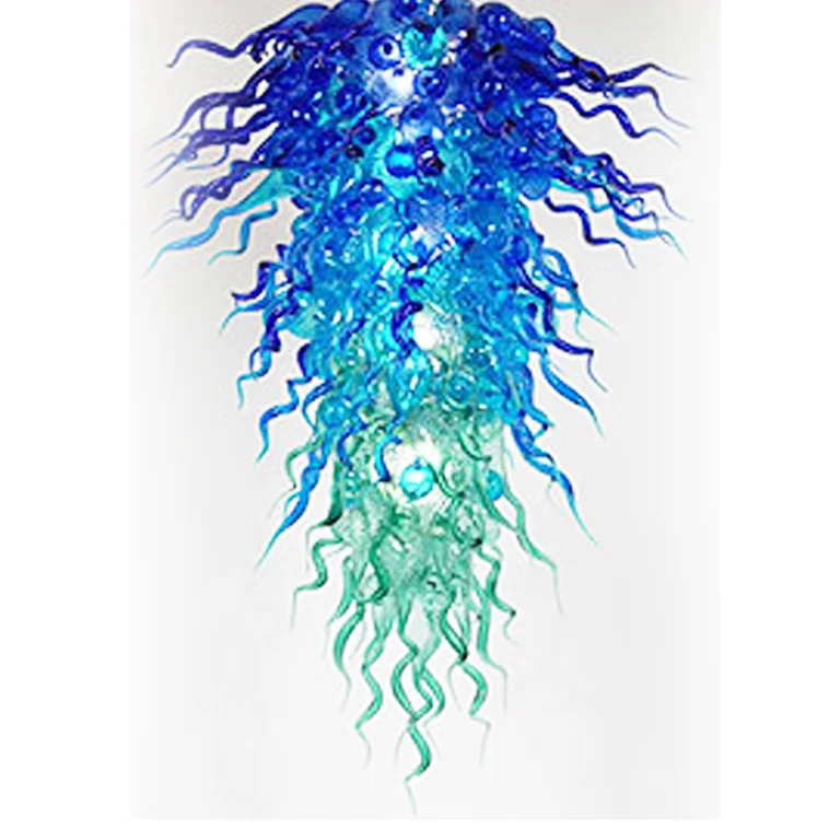 

Hot Sale Cheap Blue and Green Modern Chandeliers Hotel Lobby Big LED Chandelier for Art Decoration