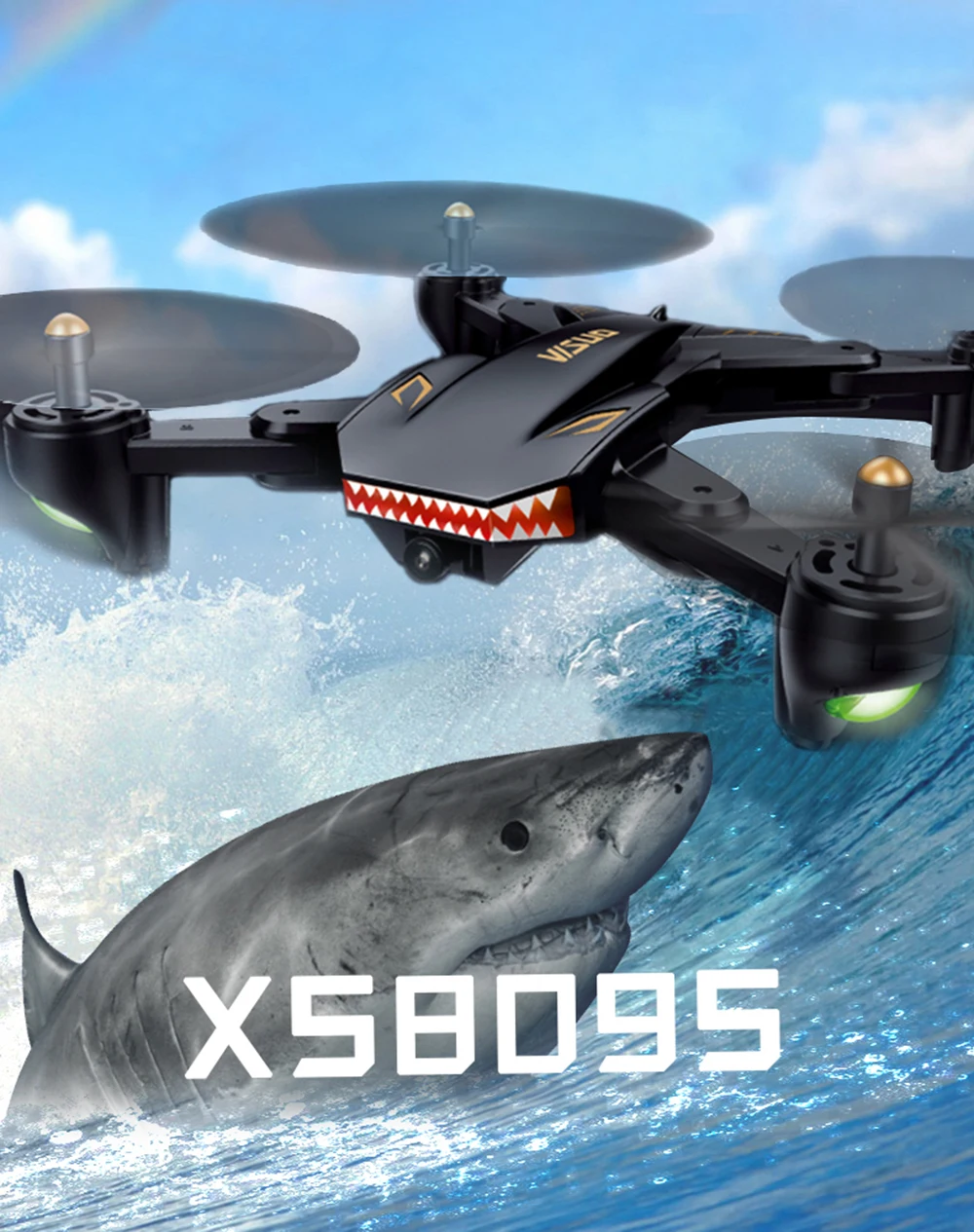 Visuo XS809S мини складной селфи RC Дрон Wifi FPV камера 20 минут полета RC Квадрокоптер XS809HW обновленная версия