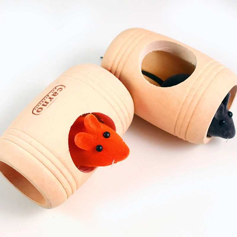 Натуральный деревянный бочонок Барабаны Shaped хомяк дом Дерево Игрушка для