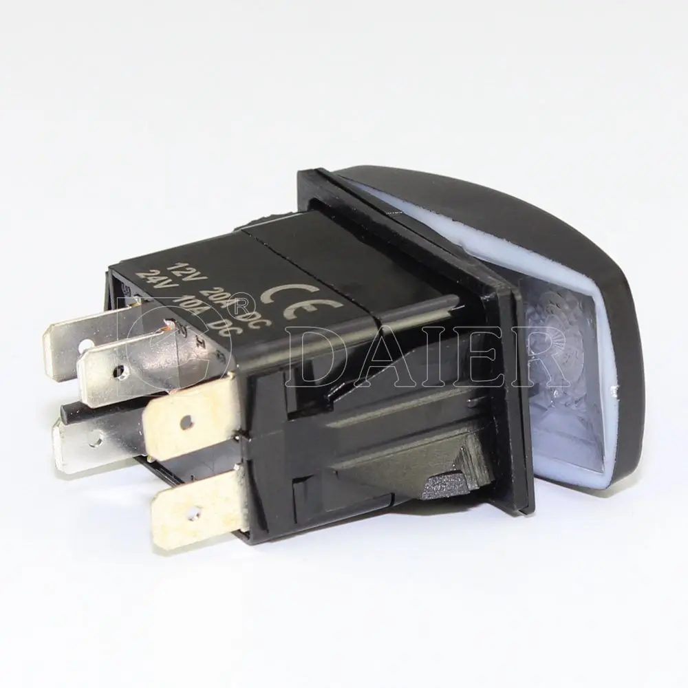 1 шт. 20A 24VDC IP67 SPST 5Pin 2 положения двойной LED освещенный пластиковый автоматический