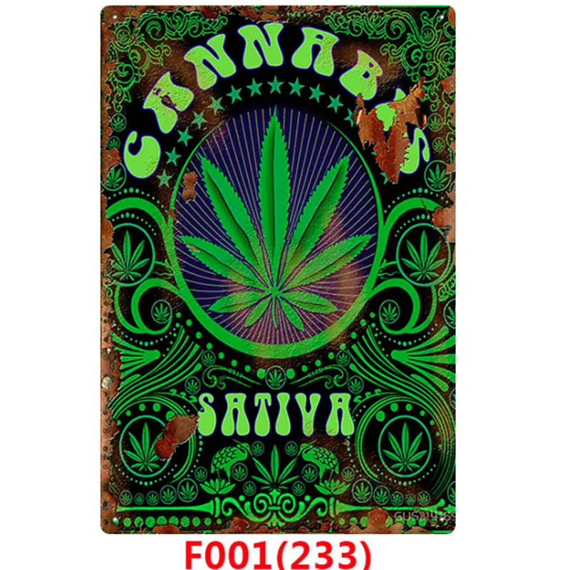 Pink California Weed Retro Metal Tin Signs Poster Marijuana Vintage Tinplate Poster Bar Cafe Wall Decoration Poster 20*30cm - Color: Pink