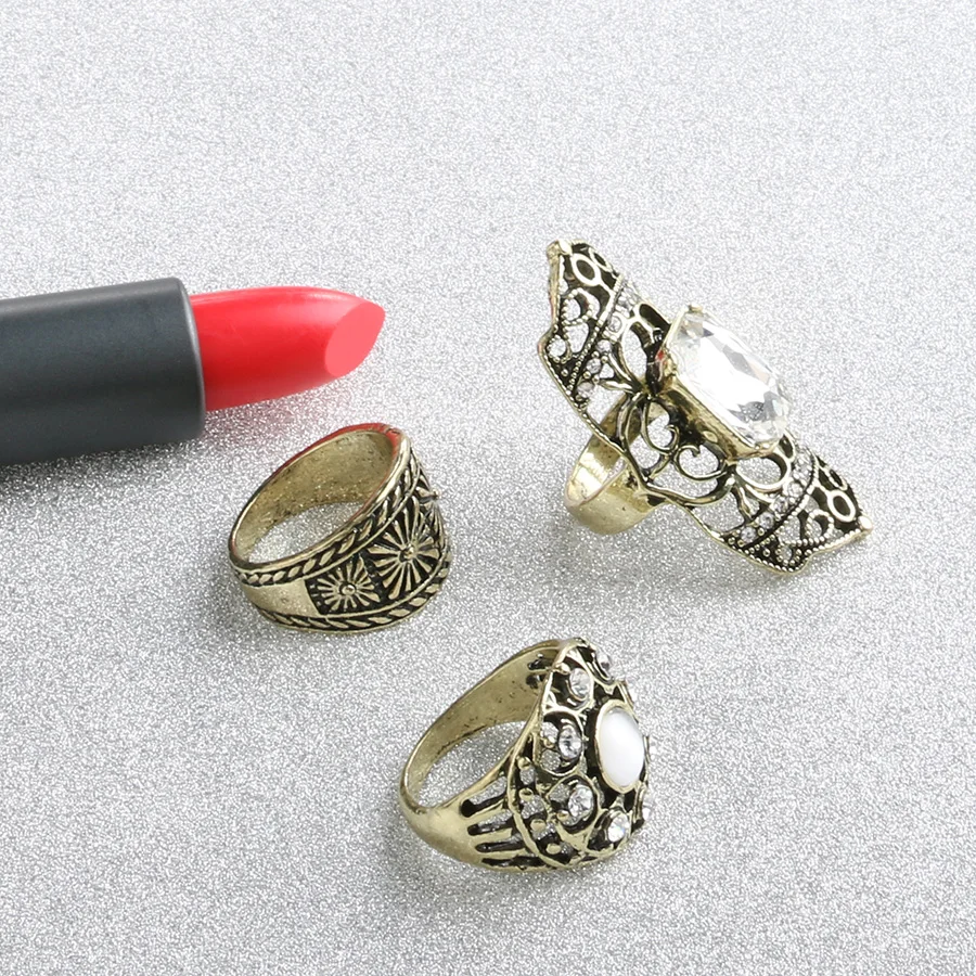 Новинка 2017 комплекты колец в стиле панк с большими костяшками для искусственных