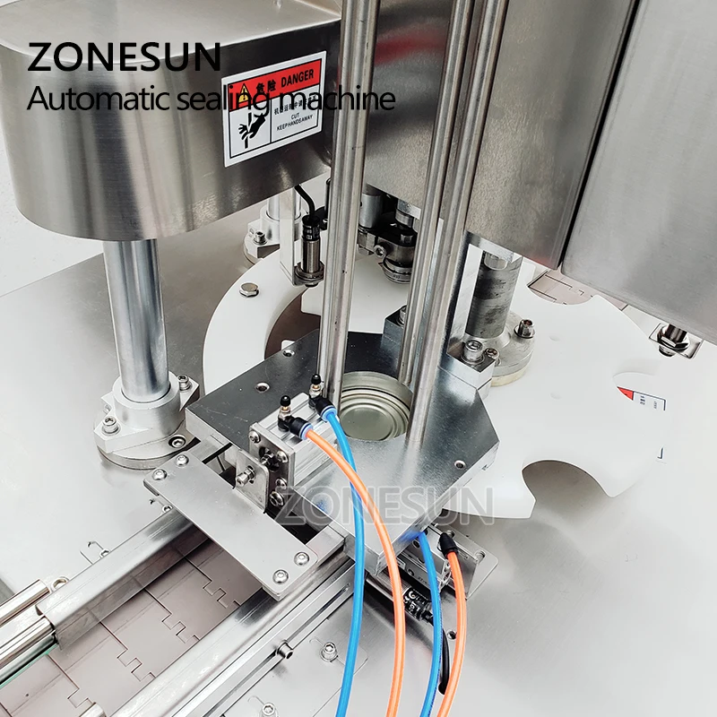 ZONESUN автоматический на круглых бутылках фруктовые очки Алюминиевый, оловянный консервные банки с резьбой затычки укупорки машина жесть уплотнение крышки машина