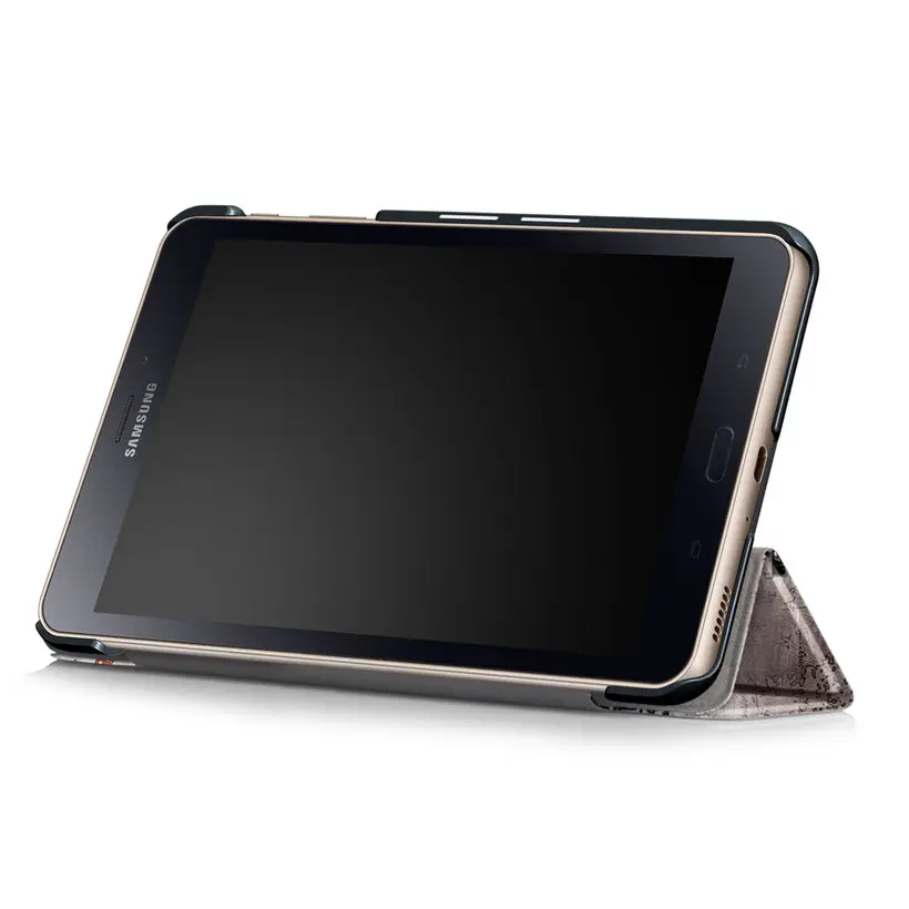Чехол для samsung Galaxy Tab A 8,0 T380 T385 8,0 дюймов, чехол Funda для планшета из искусственной кожи, откидной Чехол-подставка+ пленка+ ручка