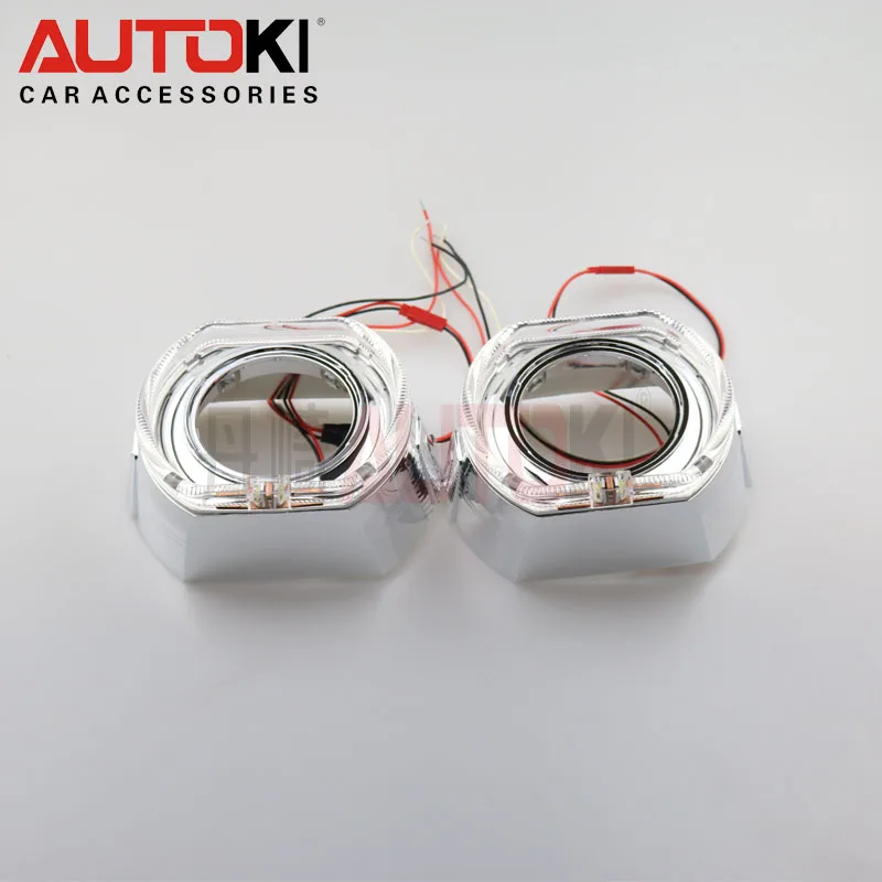 Autoki 3 дюйм(ов) H4 Koito Q5 D2H Bi-ксеноновых фар, Высокопрочная конструкция линзы прожекторного типа+ светодиодные лампы DRL руководство кожух для автомобильных headligh
