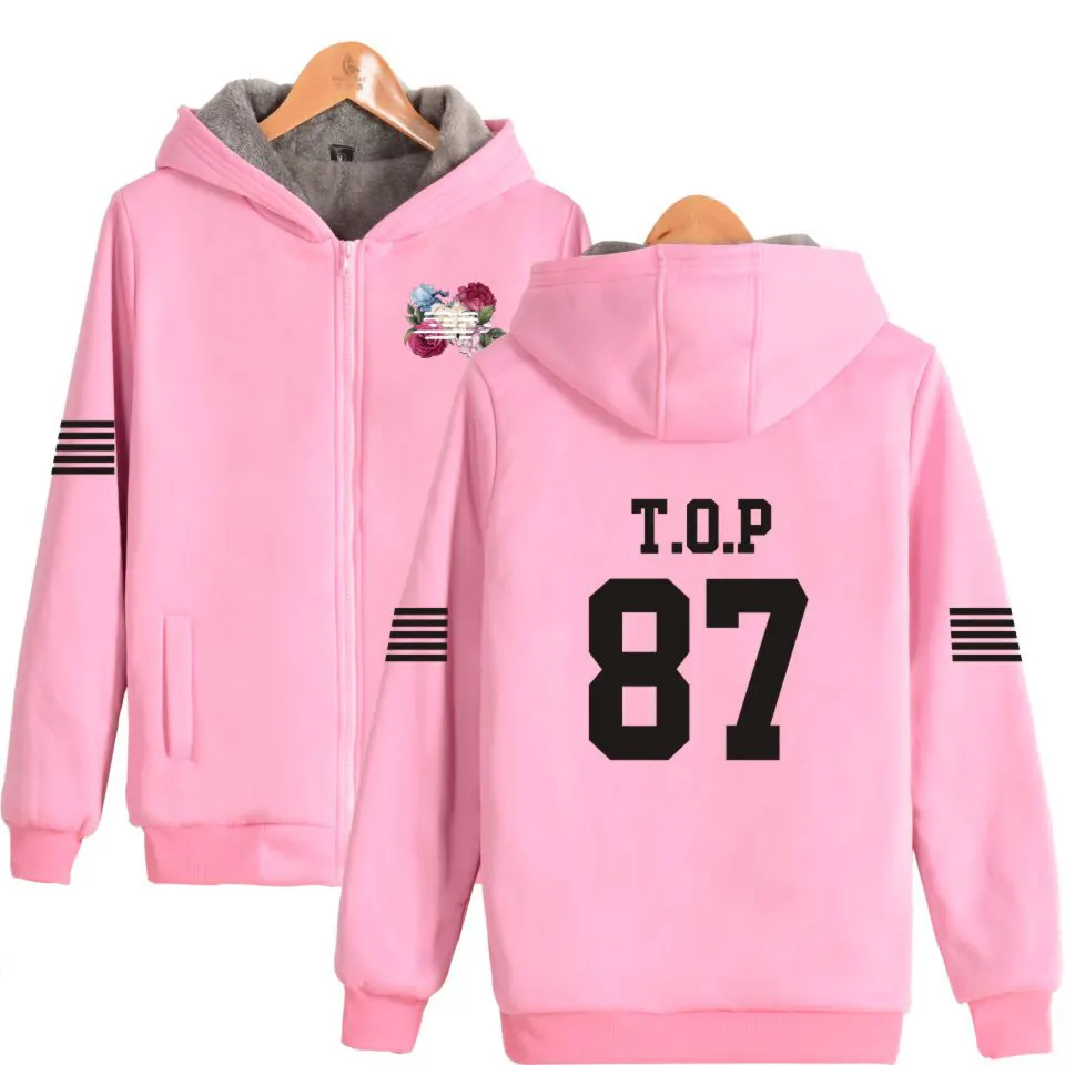 Супертеплая Толстовка KPOP BIGBANG зимние утепленные флисовые толстовки свитшот
