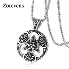 Ожерелье с подвеской в виде символа теологической теории zorcins, колье из нержавеющей стали с переплетенным узлом и круглым крестом, ожерелье для мужчин