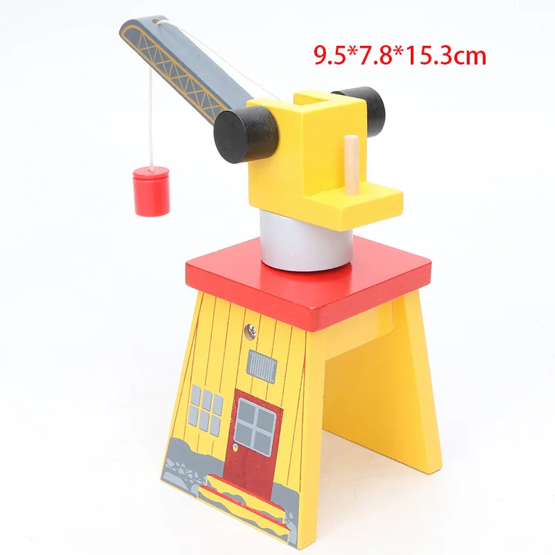 Набор деревянных треков для поезда 9 стилей аксессуары работы грузовик с краном