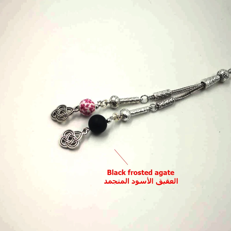 Турецкий Дизайн Agates Ceramics Tasbih Женские аксессуары tesbih металлические кисточки 8