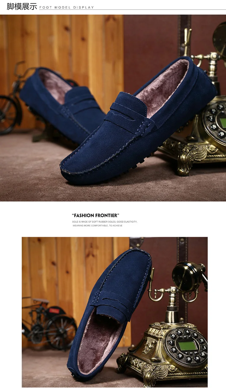 Хлопковые теплые простые дизайнерские мужские лоферы; Повседневная обувь; Мужская обувь из флока; Мужская обувь без застежки; зимняя обувь на плоской подошве; 46