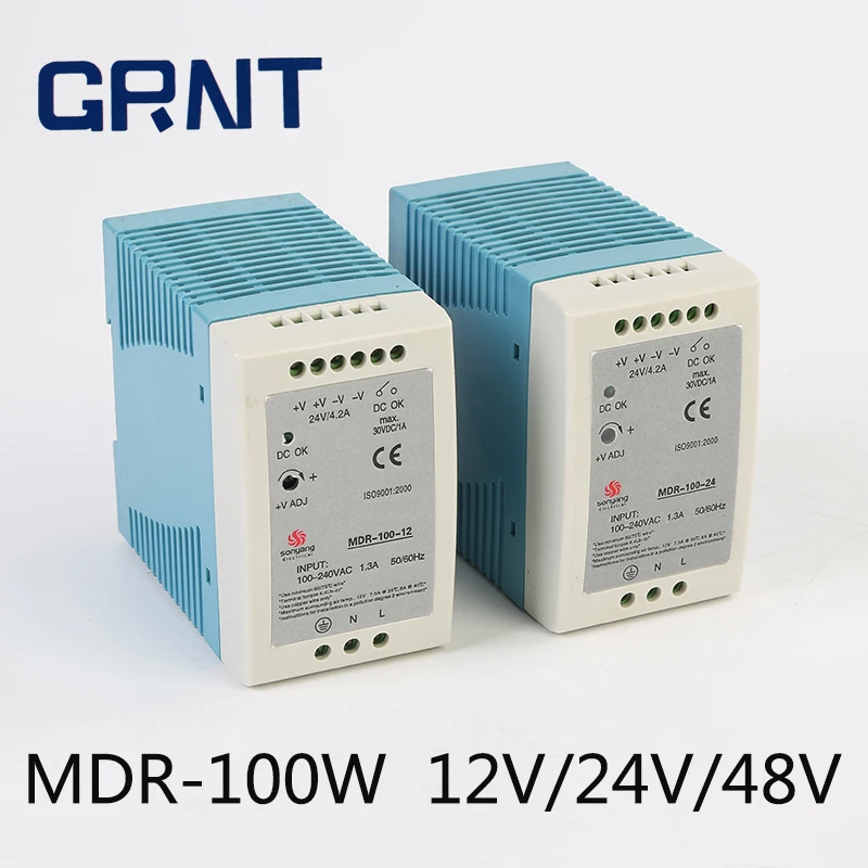 MDR-100W-12V/24V/48V Din Rail ультратонкий одновыходной импульсный источник питания |