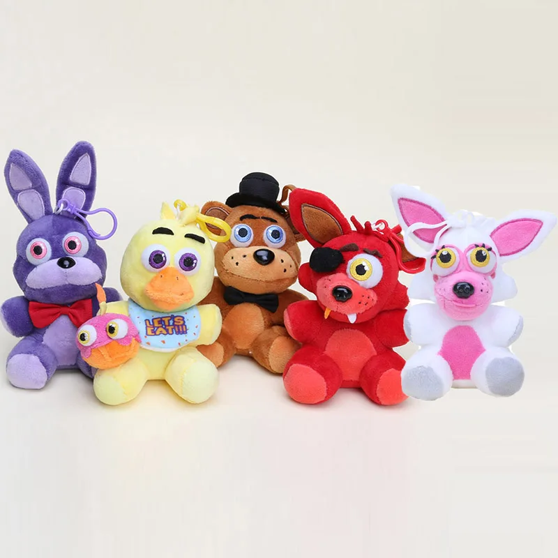 14 см FNAF плюшевые игрушки Five Nights At Freddy's foxy Freddy Fazbear медведь Бонни и Чика плюшевый брелок-подвеска кукла рождественский подарок