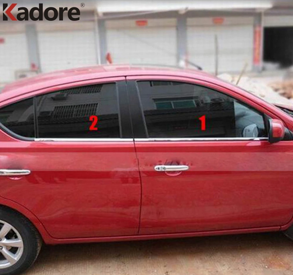 Для Седан Nissan Versa 2012 2013 из нержавеющей стали автомобильные оконные молдинги обшивка наружные украшения аксессуары