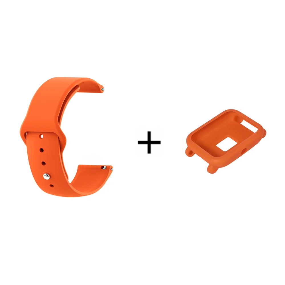 8 ТПУ ремешок для часов Amazfit Bip смарт-ремешок для Xiaomi Huami Amazfit Bip Молодежный спортивный силиконовый браслет+ чехол-крышка - Цвет: 8