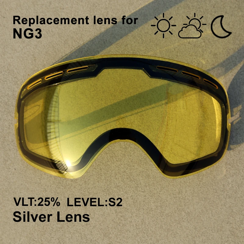 Nandn snow Лыжная линза двухслойная противотуманная защита UV400 подходит для NG3|Лыжные