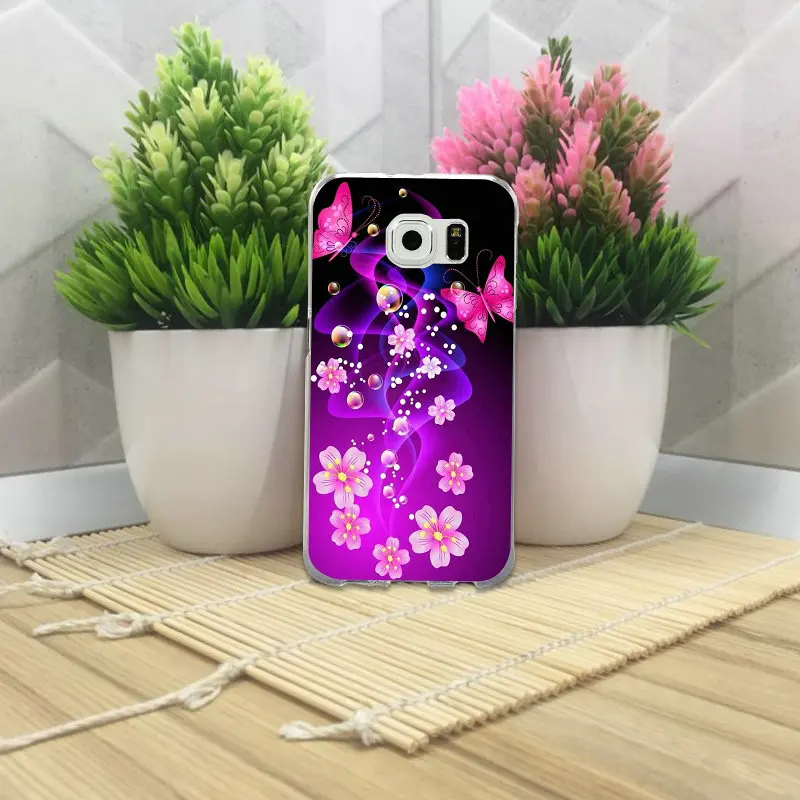 Мягкие чехлы для телефонов Samsung Galaxy S3 S4 S5 Mini S6 S7 S8 S9 S10 Edge Plus Lite Note 5 8 9 фиолетовые