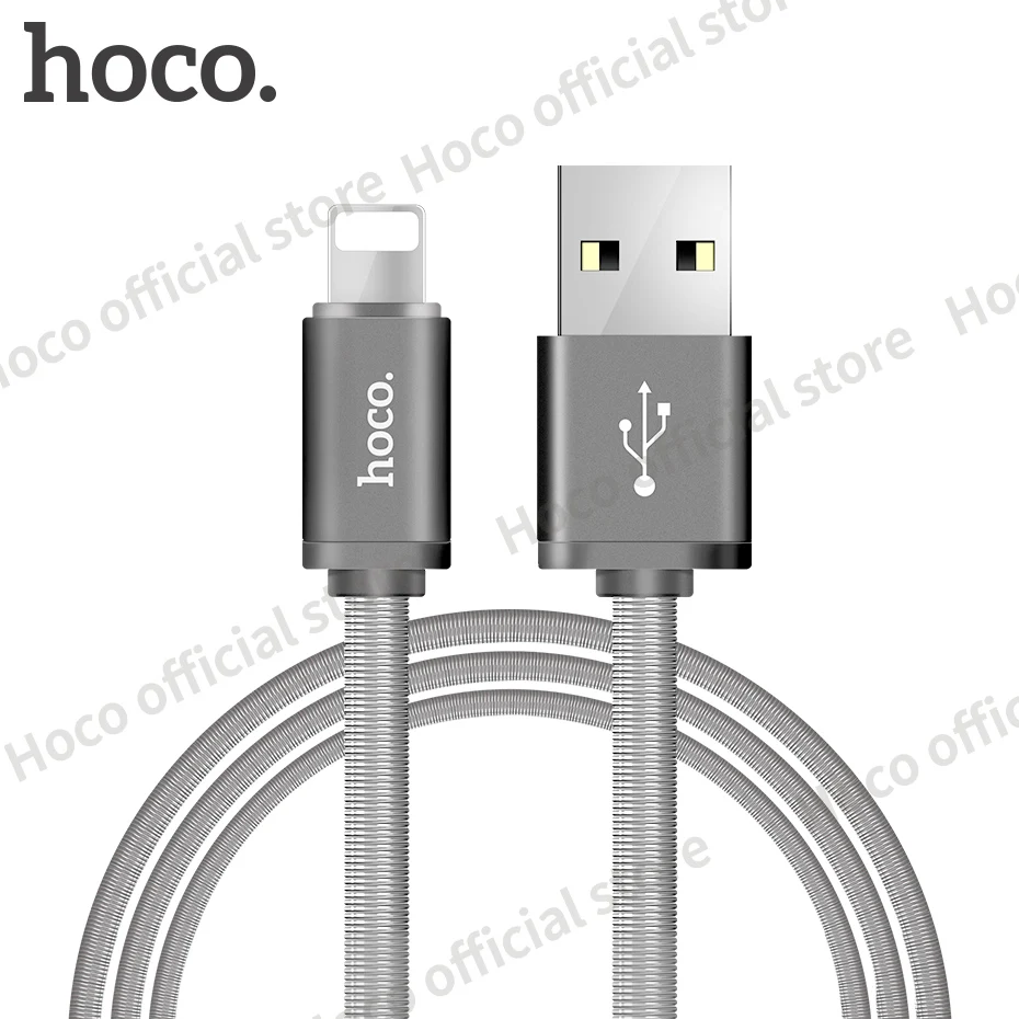 НОСО Металлическая Пружина Оплетка Зарядный USB Кабель для Apple Lightning iPhone iPad Зарядное устройство Шнур для Мобильного Телефона OTG Провод для Синхронизации Данных Зарядка ЮСБ Шнур для Айфона Айпада