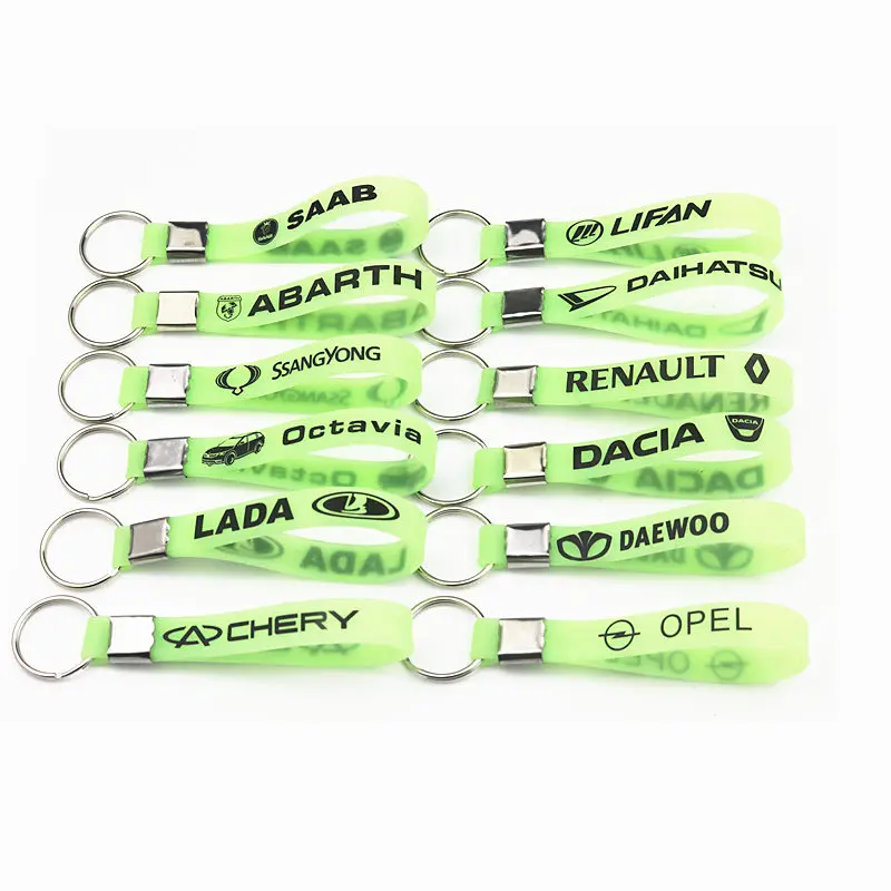 Новый светящийся силиконовый брелок для ключей Автомобильный ключ кольцо Renault Opel